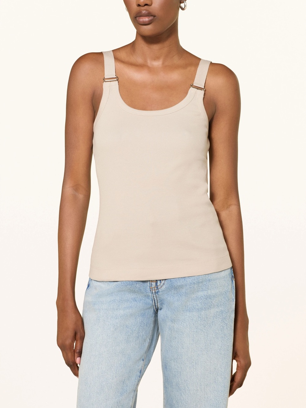 NWT Reiss Isabella Detail Vest Neutral Ribbed Tank Top Size Medium